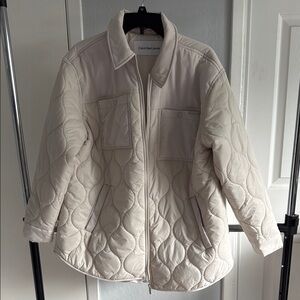 Calvin Klein Women's Cream Quilted Jacket